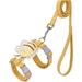 Cat Harness Leash Collar Set Adjustable Cartoon Bee Double Layer Dog Harness for Small Medium Pet Collar Leash Outdoor Walking (Color : PS283-yellow Size : S (1.5-4kg of pet))