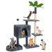 Mudie Cat Tree 52in Cat Tower for Indoor Cats Cat Tree with Scratching Posts Plush Perch Stand Cat Condo with Funny Toys Kittens Pet Play House Dark Gray