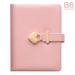 Spirastell Wordpad PU Secret B6 Diary Heart Notebook Journal Sheet Lined Paper Lock PU Kids Diary Lock Soft Cover Lock Diary Women Heart Shaped Lock Journal 144 Key OWSOO