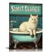 ONETECH Siamese Cat & Co. Bath Soap Wash Your Paws Vintage Tin Sign Funny Lovely Kitten Pet Art Printing Poster Bathroom Toilet Living Room Home Art Wall Decoration