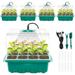 GHOJET 5Pcs Seed Starter Tray with Grow Light Plant Germination Starter Kit with Adjustable Brightness&Humidity Timing Seed Starter Kit Reusable Plant Germination Tray for Seed Growing 7.3x5.7in