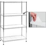 Chrome 4-Shelf Shelving Unit With Shelf Liners Set Of 4 Adjustable NSF Certified Metal Wire Shelves 150Lbs Loading Capacity Per Shelf Shelving Rack For Kitchen And Garage (30W X 14D X 47H)