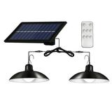 Htovila Solar lamp Remote Timer Function Solar Lamp Remote Dimmable 2 Heads Solar Powered LEDs Lamp Remote Timer Heads Shed Patio Timer Function IP65 Split Solar Lamp IP65 Water-resistant Indoor