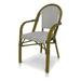 Source Furniture Paris Resin Wicker Patio Dining Arm Chair in Gray & White