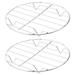 2 Pcs Stainless Steel Griddle Air Fryer Oven Grill Rib Holder for BBQ Round Barbecue Accessory Net Drying Rack