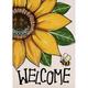 HGUAN Welcome Spring Summer Sunflower Decorative House Flag Bee Garden Yard Outside Decorations Farmhouse Outdoor Large Home Decor Double Sided 28 x 40