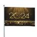 Kll 2024 Happy New Year Flag 4x6 Ft Parade Party Flag Outdoor Flag Decorative Flag Banner Flags Garden Flag Home House Flags