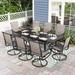 Sophia & William 9 Pieces Metal Patio Dining Set Outdoor Swivel Padded Chairs and Extendable Table Set