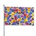 Kll The Garden Tricolor Pansy Flower Flag 4x6 Ft Parade Party Flag Outdoor Flag Decorative Flag Banner Flags Garden Flag Home House Flags