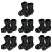 7 Pairs Santa Claus Black Miniature Shoes Santa Claus Shoes Shoes for Dress Form Furniture Decoration Accessories