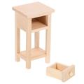 Dollhouse Stool Nightstands Toy Mini Nightstand Wooden Night Stand Doll House Mini Bedside Table