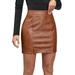 Denim Skirts Women Women Solid Color Skirt Pu Leather Solid Color High Waist Zipper Split Skirt Tennis Skirts For Woman