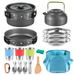 TOMSHOO Kitchen ware Cookware Mess Kit Pot Pan Set Stainless Steel Set Portable Pot Kitchen Ware 22pcs LAOSHE Knives Spoons Outdoor Stainless Steel Cups Kit Set Portable PAPAPI Kettle Set Stainless