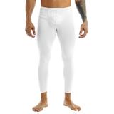 Alvivi Mens Thin Ice Silk Compression Baselayer Thermal Long Johns Underwear White M