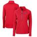 Women s Cutter & Buck Red West Michigan Whitecaps Adapt Eco Knit Stretch Recycled Half-Zip Top