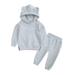 HIBRO Baby Girl Baby Blankets And Headband Kids Outfit Soft Cotton Warm Crewneck Long Sleeve Hooded Solid Color Sweatshirt Set Clothes Set For Boys Or Girls