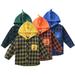 KYAIGUO Kids Toddler Long Sleeve Shirt for Boys Plaid Button down Shirt Hooded Shirts Buffalo Plaid Top Baby Jacket Fall Winter Clothes for 1-7Y