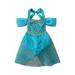 Baby Girls Rompers Dress Sequined Halter Neck Off-Shoulder Jumpsuit Dress with Snaps