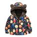 Frostluinai Winter Coats for Kids Baby Boys Girls 2023!Toddler Baby Boys Girls Spacecraft Print Plush Cute Winter Thick Casual Keep Warm Hooded Coat JacketBear Hoods Infant Outerwear