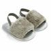 Baby Girls Plush Sandals Open Toe Fur Princess Flats Walking Shoes