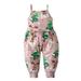 FOCUSNORM Toddler Baby Girls Christmas Romper Santa Elk Print Sleeveless Spaghetti Straps Jumpsuit Bodysuit Overalls Pants