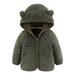 Daqian Baby Girl Clothes Fleece Jackets for Toddlers Girls Boys Fleece Hoody Jackets Kids Zip Up Outerwear Coat Toddler Kids Jacket Sweatshirt Toddler Girl Clothes Clearance Army Green 18-24 Months