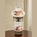 Brook Floral Handpainted Handcrafted Hurricane Table Lamp Off White