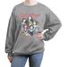 Women's Mad Engine Heather Gray Disney Princess Valentine's Day Fleece Crewneck Sweatshirt