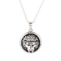 Lion Frame,'Sterling Silver Lion Pendant Necklace from India'