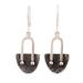 Ancestral Flair,'Oxidized and Polished Sterling Silver Dangle Earrings'