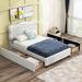 PU Leather Upholstered Full Size Platform Bed with 4 Drawers and Comfortable Headboard
