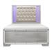 Bennett Silver LED Faux Leather Upholstered Tufted Bed
