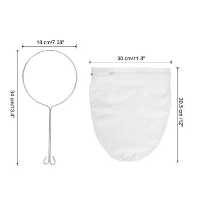 Mesh Strainer Bag, 2pcs Filter Bag with Reinforced Handle, Medium Nut Milk Bags - White