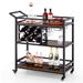 Costway 3-tier Bar Cart on Wheels Home Kitchen Serving Cart with Wine - See Details