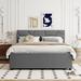 Queen Upholstered Platform Bed Frame Daybed w/ Pull-out Twin XL Size Trundle Bed, 2 Drawers & Brick Pattern Headboard, Gray