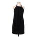 Adrianna Papell Cocktail Dress - Party Halter Sleeveless: Black Solid Dresses - Women's Size 6