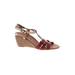 Paul Green Wedges: Burgundy Solid Shoes - Women's Size 7 1/2 - Open Toe