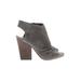 Vince Camuto Heels: Gray Solid Shoes - Women's Size 6 - Peep Toe