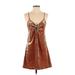 Forever 21 Casual Dress - Party V Neck Sleeveless: Brown Solid Dresses - Women's Size Small