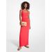 Michael Kors Ribbed Stretch Knit Maxi Dress Pink L