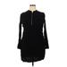 L.A. Gold Clothing Co. Casual Dress - Mini Crew Neck 3/4 sleeves: Black Solid Dresses - Women's Size 2X