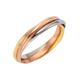 Fingerring FIRETTI "Schmuck Geschenk Gold 333 Damenring Goldring tricolor" Fingerringe Gr. 19, Gelbgold 333-Rotgold 333-Weißgold 333, 4 mm, goldfarben (gelbgoldfarben, weißgoldfarben, rotgoldfarben) Damen Fingerringe