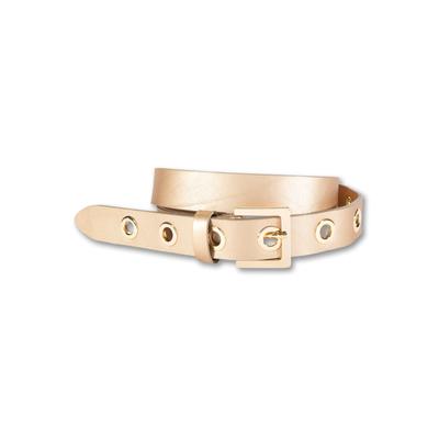 Ledergürtel SILBERGIFT, Damen, Gr. 105, beige (champagner), Rindsleder, unifarben, metallic, casual,modisch,feminin,elegant, Gürtel, mit Metallösen Image