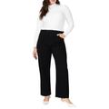 Plus Size Women's The Naomi Comfort Stretch Straight Jean Long by ELOQUII in Black Rinse (Size 16)