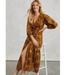 Anthropologie Dresses | Carolina K Anthropologie Saffron Animal Print Wrap Dress | Color: Brown | Size: M