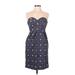 Floreat Casual Dress - Sheath Sweetheart Sleeveless: Blue Dresses - Women's Size 4