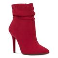 Jessica Simpson Shoes | Jessica Simpson Womens Red Ruched Lerona Pointed Toe Stiletto Zip-Up Booties 8 M | Color: Red | Size: 8