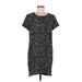 WAYF Casual Dress - Mini Crew Neck Short sleeves: Black Dresses - Women's Size Medium