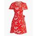 J. Crew Dresses | J.Crew Floral V-Neck Short Sleeve Curved Hem Wrap Dress P5729 | Color: Red/White | Size: 4