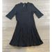 Free People Dresses | Free People Beach Womens L Black Ribbed Knit Scoop Neck Long Sleeve Swing Dress | Color: Black | Size: L